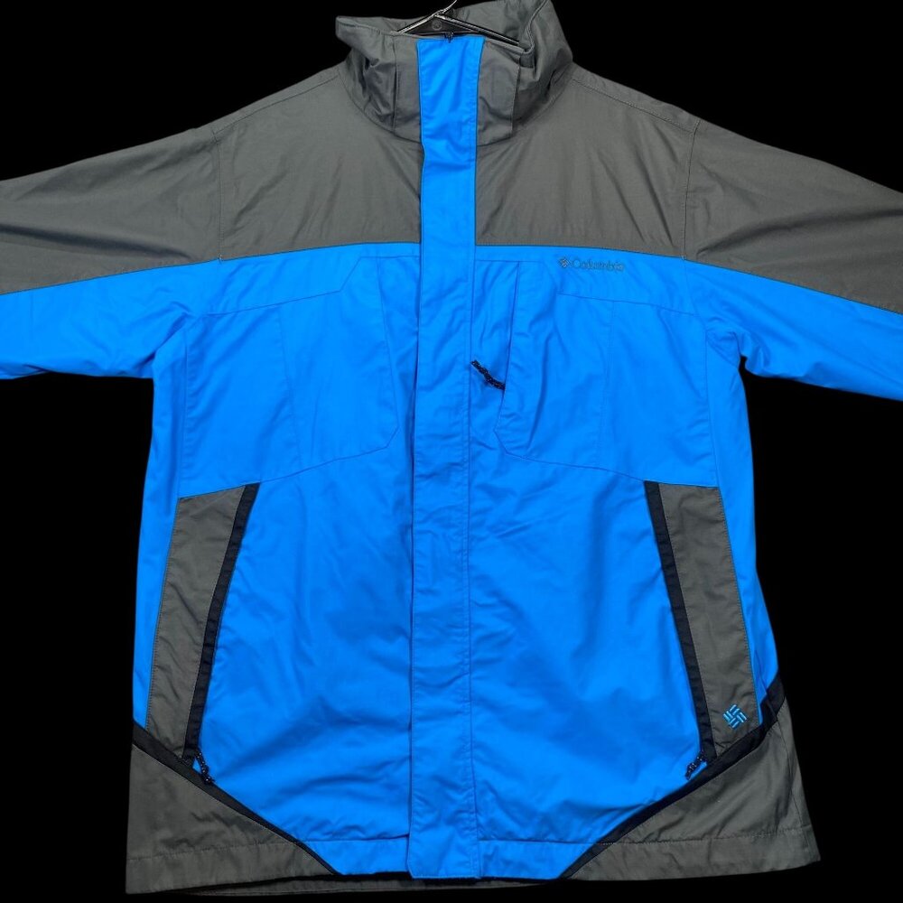 Columbia Bugaboo Interchange Jacket Blue Gray Waterproof Nylon Shell Size 18/20